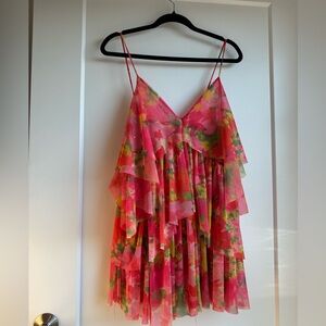 Zara Multi-Colored Floral Ruffle Mini Dress